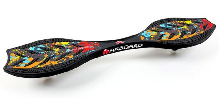 Das Bild zeigt die Seitenansicht des bunten Maxboard splat